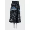 Pleated wrap skirt in print