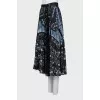 Pleated wrap skirt in print
