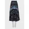Pleated wrap skirt in print