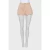 Beige button-up shorts