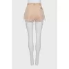 Beige button-up shorts