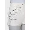 White denim shorts with rhinestones