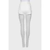 White denim shorts with rhinestones