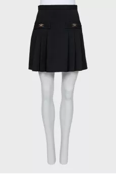 Wool skirt with gold decor
