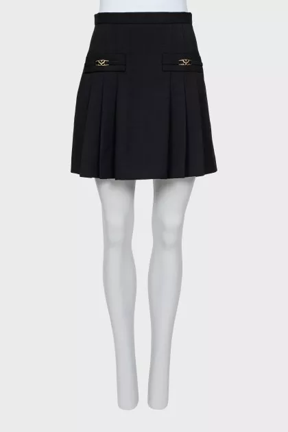 Wool skirt with gold decor