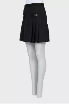Wool skirt with gold decor