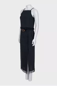 Fringe top and skirt suit