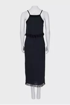 Fringe top and skirt suit