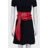 Wide red leather belt