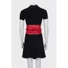 Wide red leather belt
