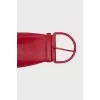 Wide red leather belt