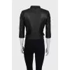 Leather jacket with short sleeves
