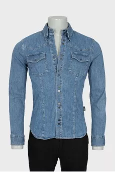 Men's denim shirt with buttons