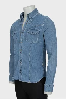 Men's denim shirt with buttons