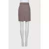 Straight skirt in houndstooth print