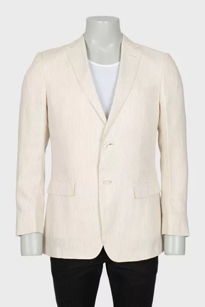 Men's Striped Linen Jacket