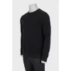 Men's jumper with leather collar