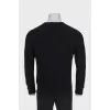 Men's jumper with leather collar