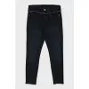 Skinny fit jeans with raw waistband