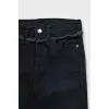 Skinny fit jeans with raw waistband