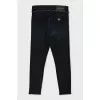 Skinny fit jeans with raw waistband
