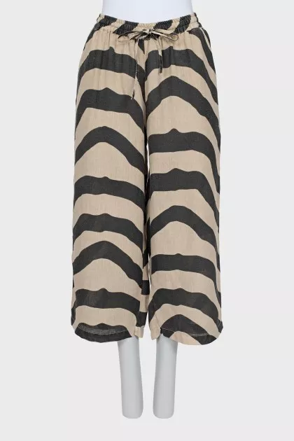 Striped linen trousers