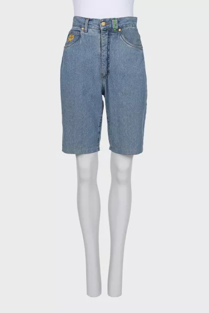 Blue High Waist Denim Shorts