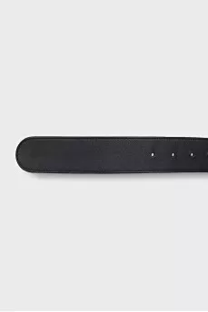 Leather belt with branded buckle