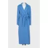 Blue oversized coat with belt