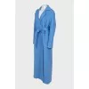 Blue oversized coat with belt