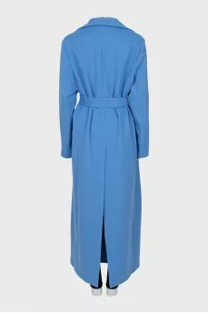 Blue oversized coat with belt
