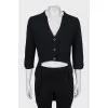Black V-neck cardigan