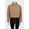 Jacket with zip and brand logo