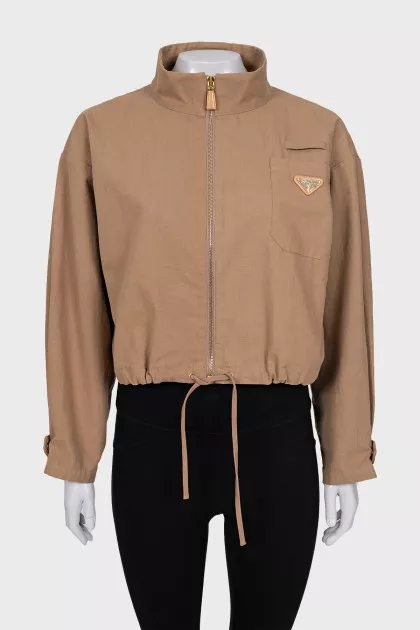Jacket with zip and brand logo