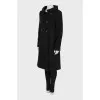 Wool coat with branded buttons