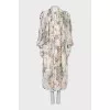 Silk dress with frills and fringe