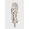 Silk dress with frills and fringe
