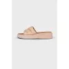 Suede and leather flip flops