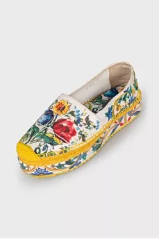 Textile epadrilles in floral print