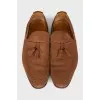 Men's brown suede loafers