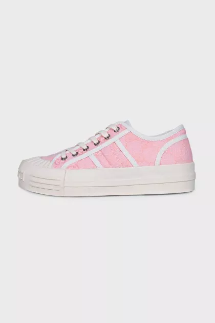 Pink sneakers with signature monogram