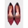 Patent leather bow shoes