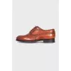 Men's brown leather lace-up shoes