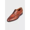 Men's brown leather lace-up shoes