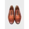 Men's brown leather lace-up shoes