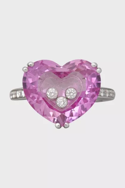 White gold ring happy diamonds