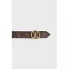 Reversible leather belt with signature print