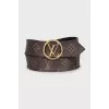 Reversible leather belt with signature print
