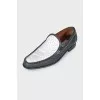 Men's Black and White Loafers