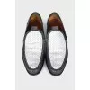 Men's Black and White Loafers
